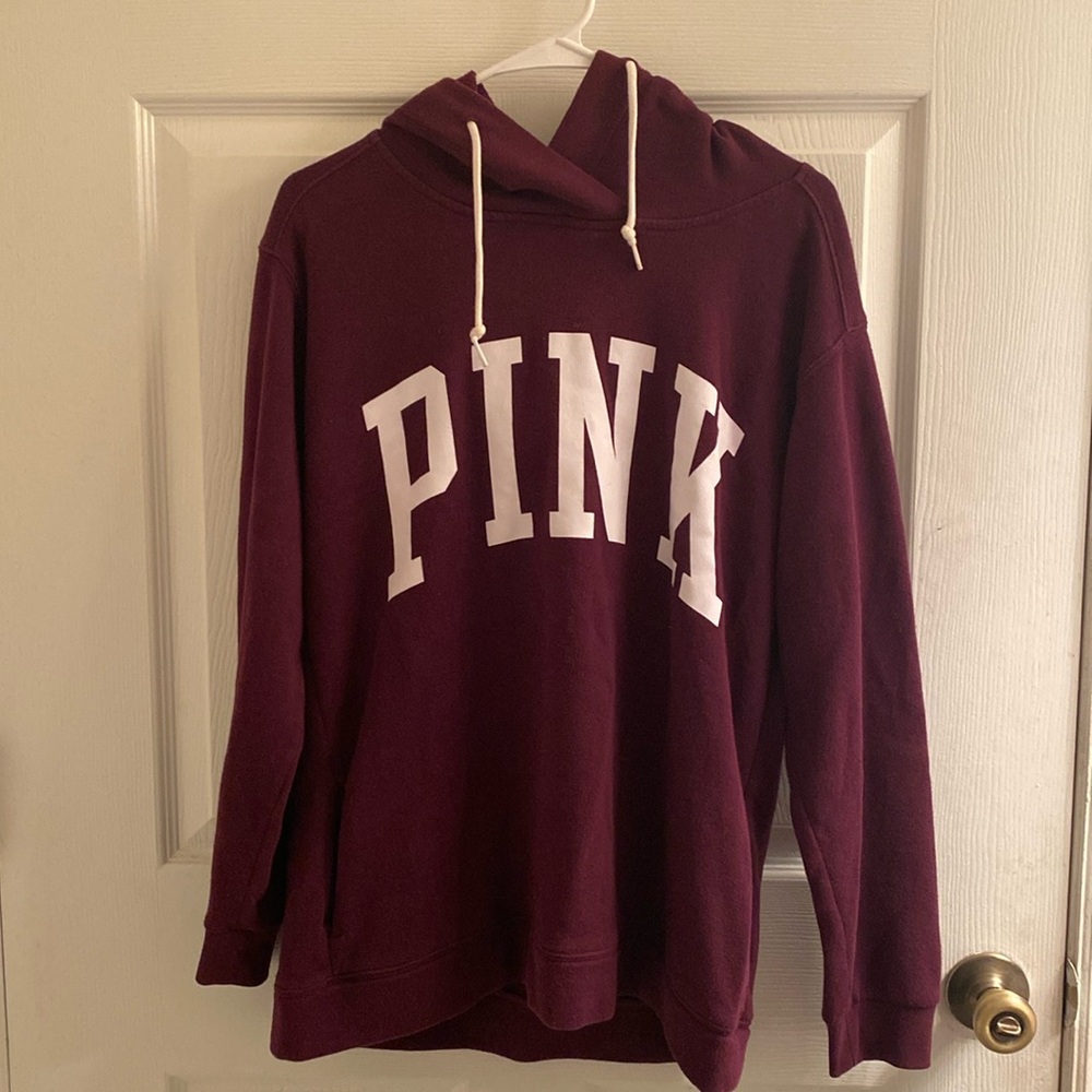 Victoria Secret PINK Pullover Burgundy Sweater Size: Small